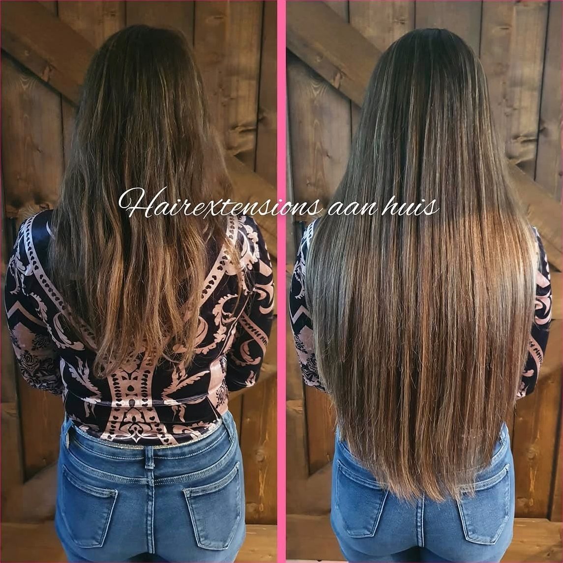 Voor en na hairextensions: Warme balayage