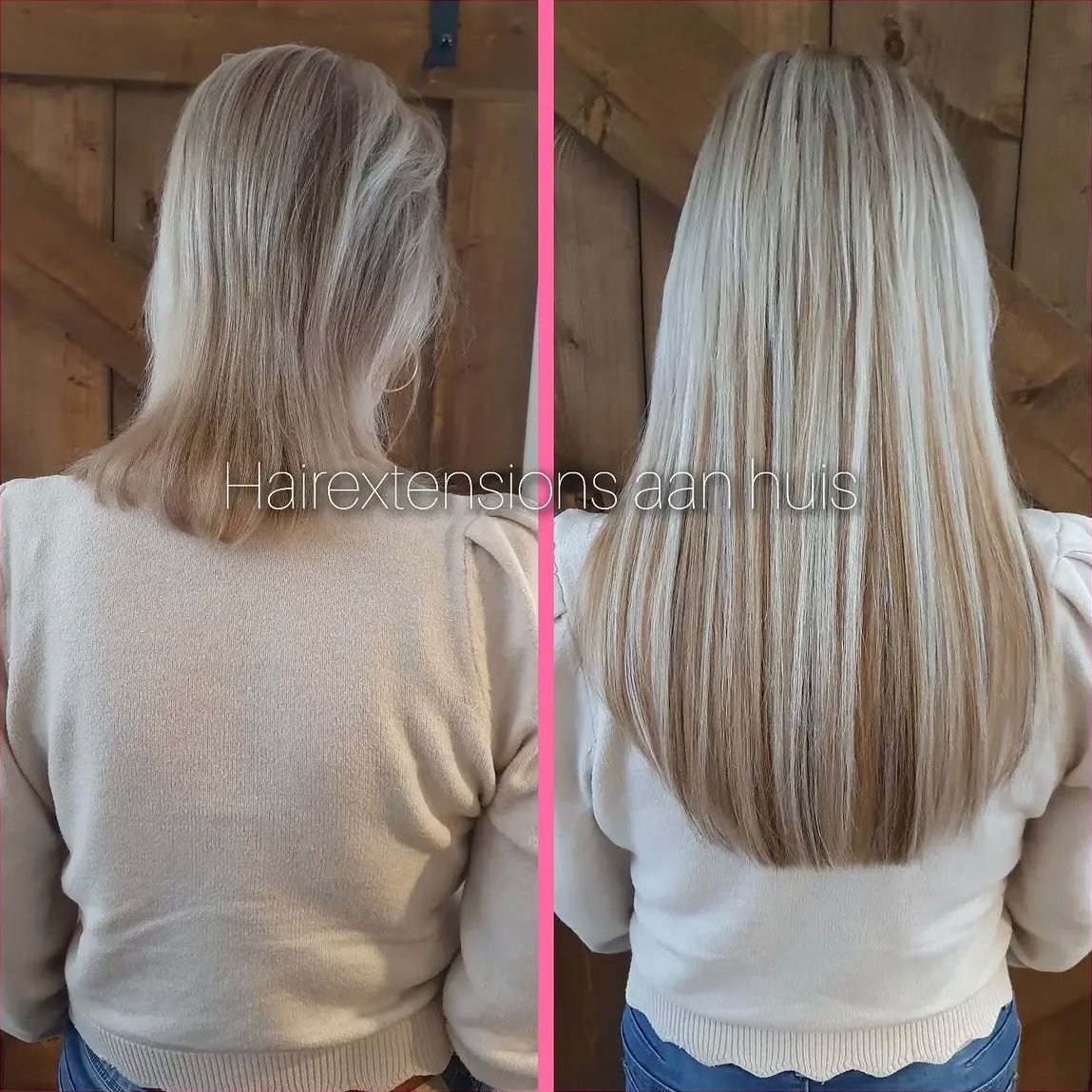 Voor en na hairextensions: Steil & glanzend