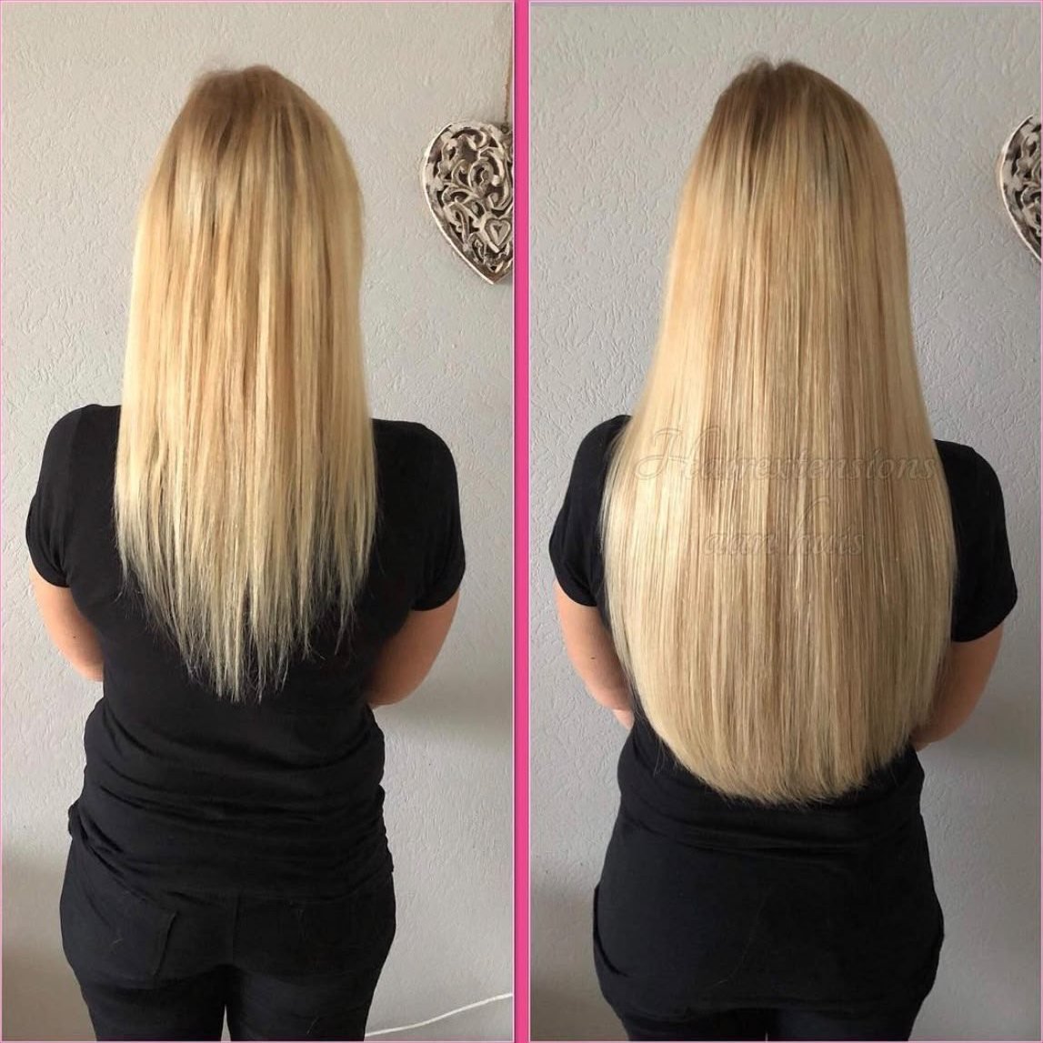 Voor en na hairextensions: Natuurlijk blond