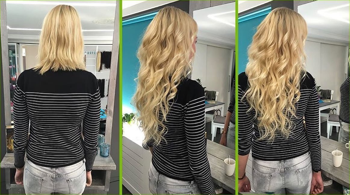 Voor en na hairextensions: Beachy waves